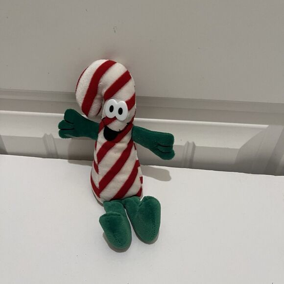 Vintage Eckerd Merry Beans Bean Bag Plush Christmas Peppermint Candy Cane 7.5" - Picture 2 of 8